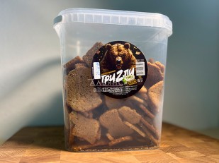 Камбала стейк по-царски: Ведро Ржаные гренки со вкусом Сметана зелень (1 кг)